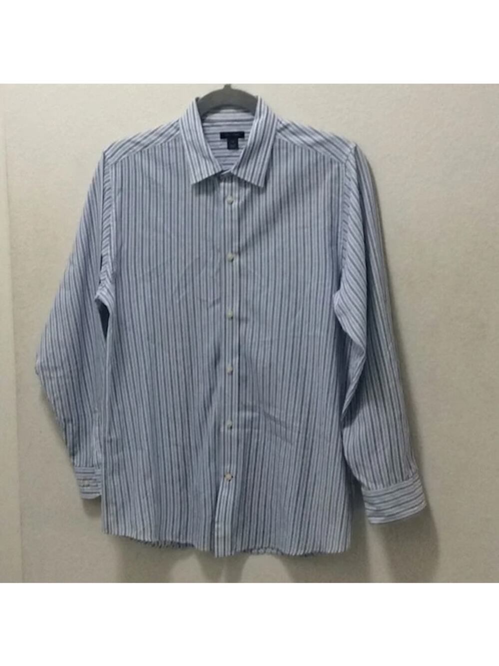Tommy Hilfiger Boys Dress Shirt Fabric-55% Cotton/45% Poly Colors- Blue/White.